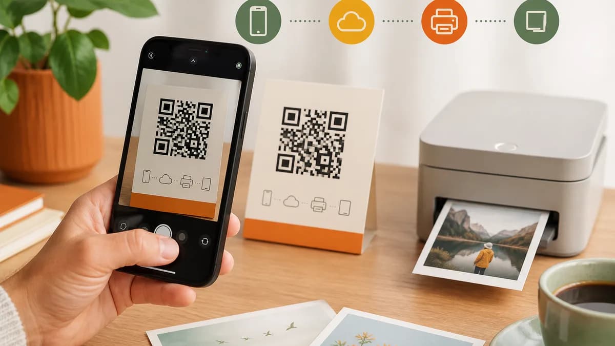 Прием заказа на печать фотографий с телефона по QR-коду